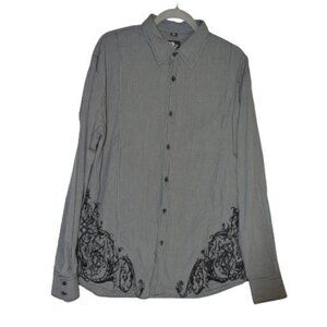 Custom Rags Men's Grey Button Down Shirt XL